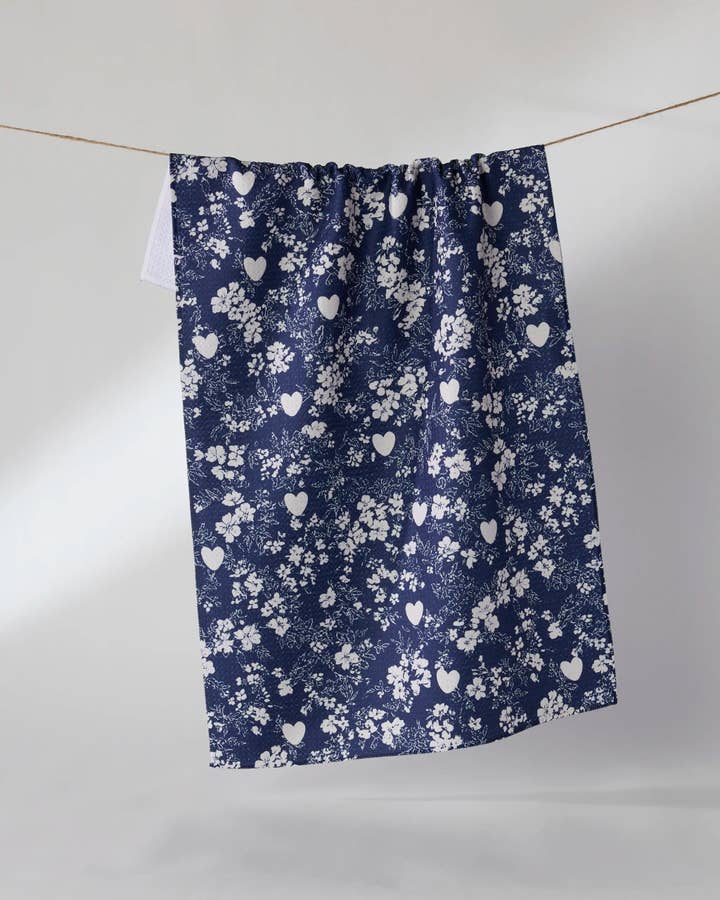 Midnight Posy Tea Towel