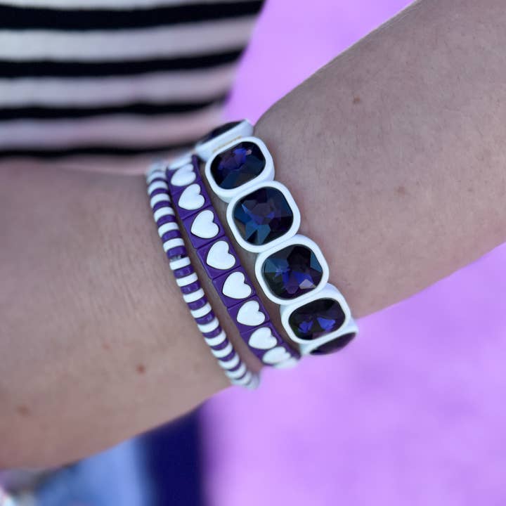 Spirit Bracelet Set - Purple + White