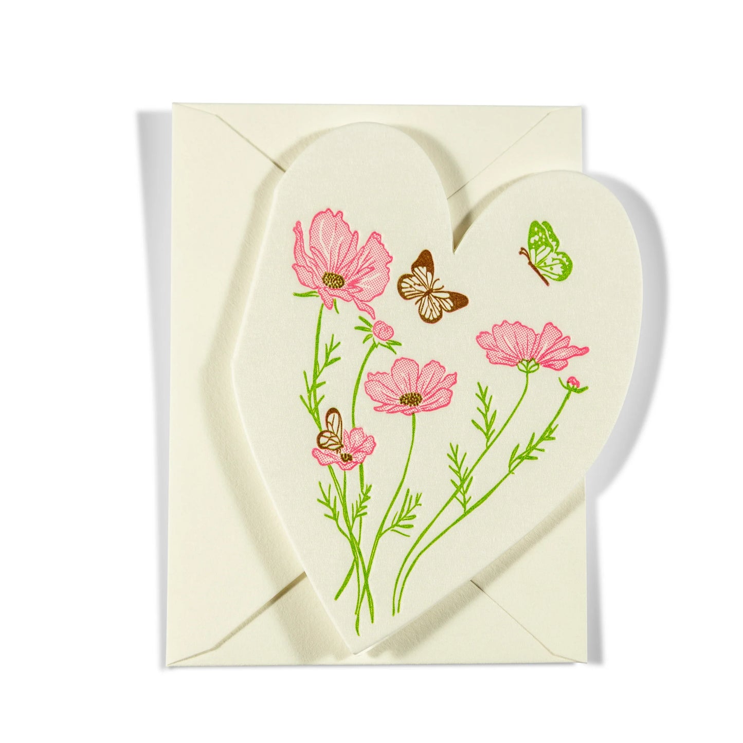 Mini Letterpress Enclosure Card - Floral Butterfly