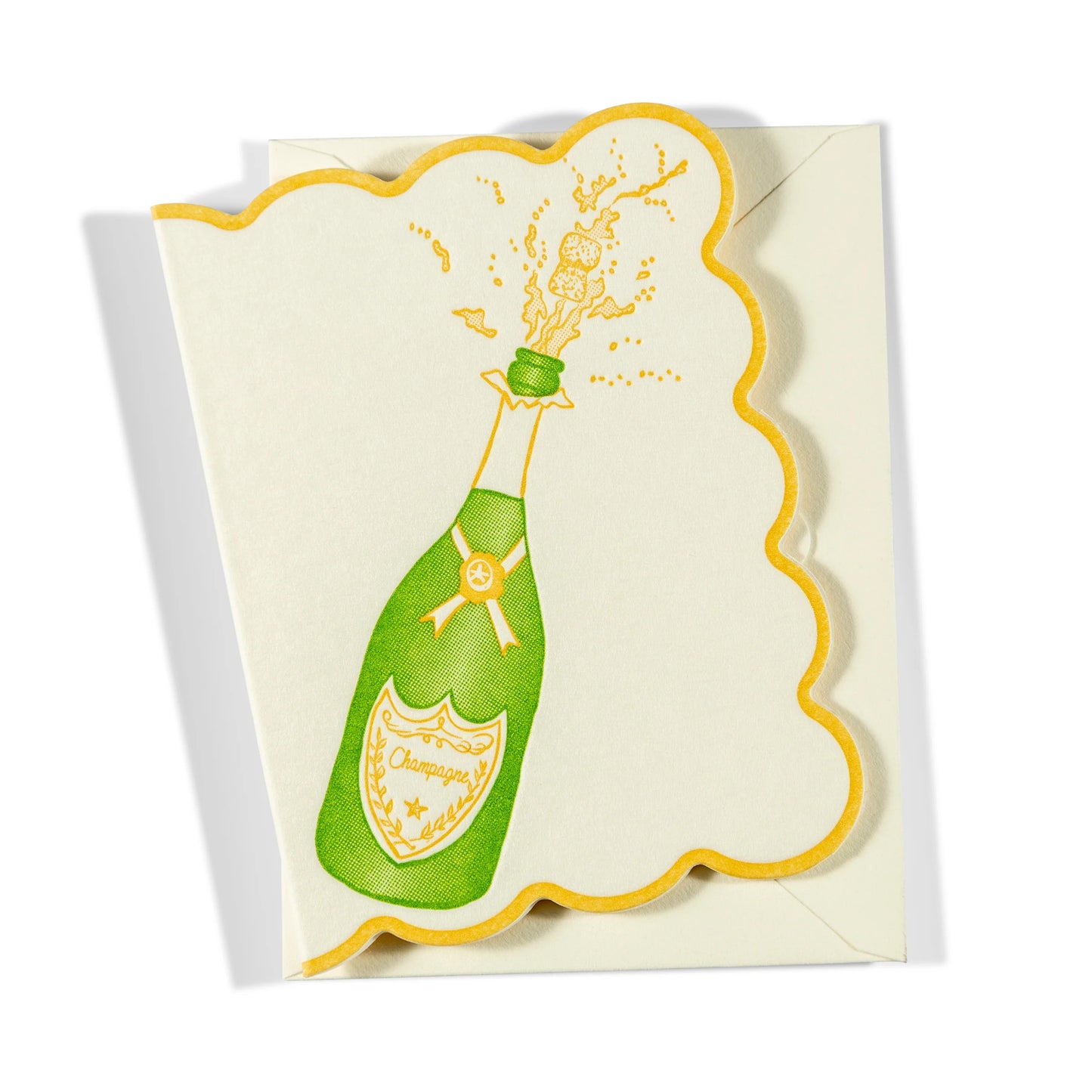 Mini Letterpress Enclosure Card - Champagne Bottle