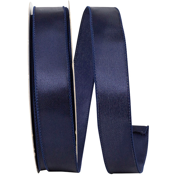 Satin Value Wired Edge Ribbon | Navy, 1.5", 50 yards