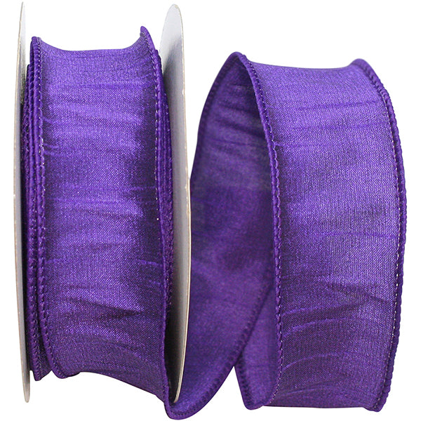Dupioni Supreme Wired Edge Ribbon | Purple, 1.5", 10 yards