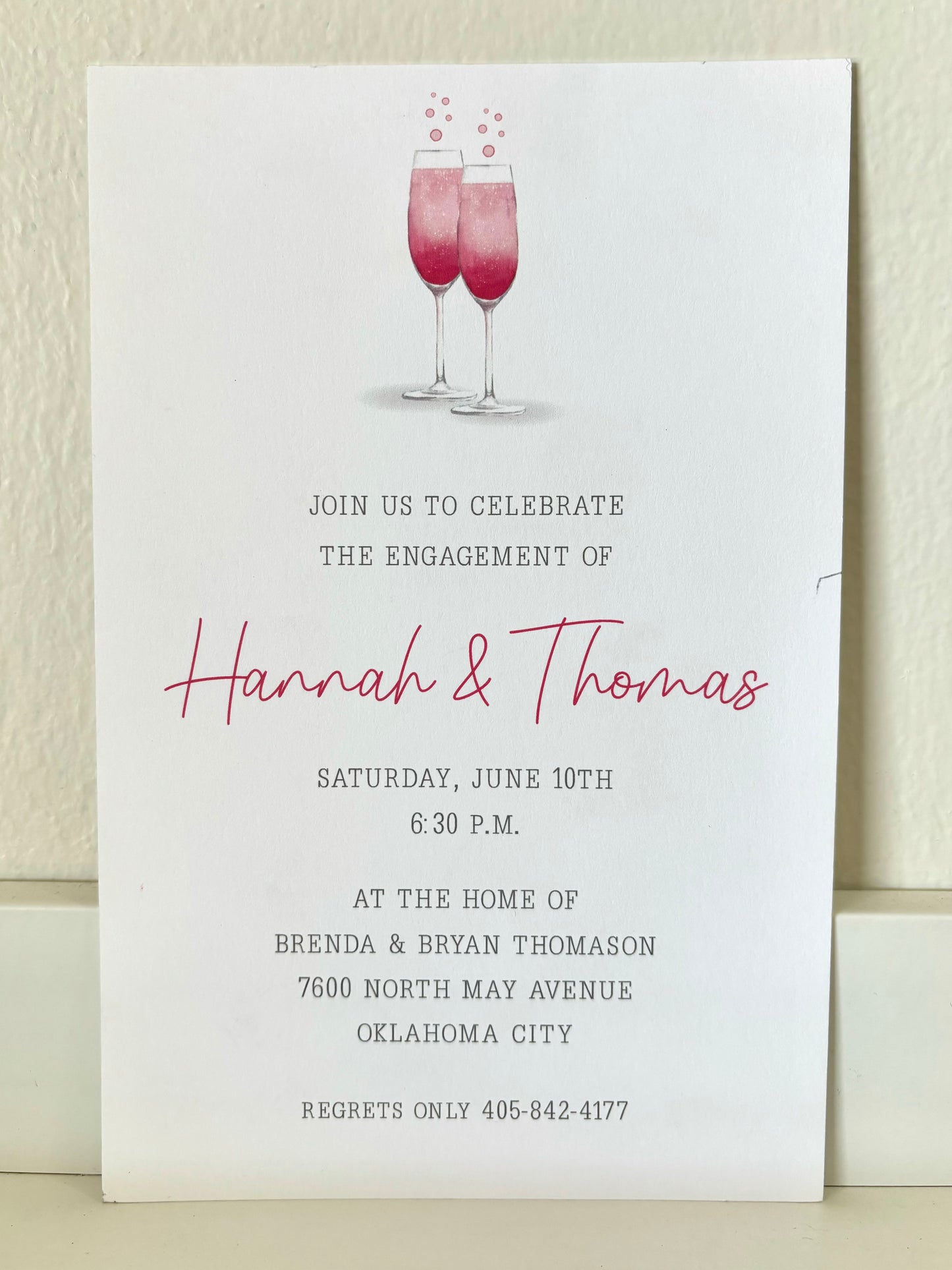 Rose Champagne Invitation - 10 CT