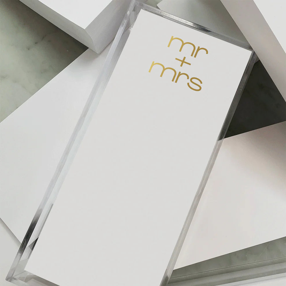 Long Skinny Notepad - Mr + Mrs