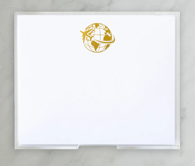 Notepad - Gold Foil Globe