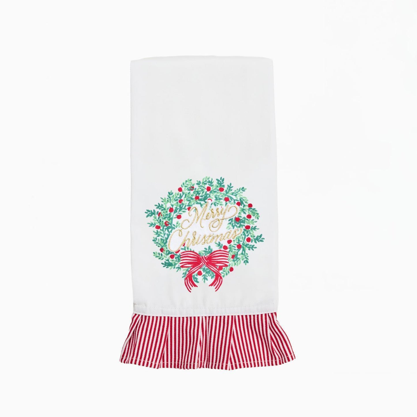 Tea Towel - Merry Christmas Wreath