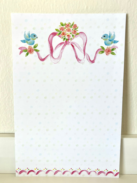 Pink Ribbon with Blue Birds Invitations - 10 CT