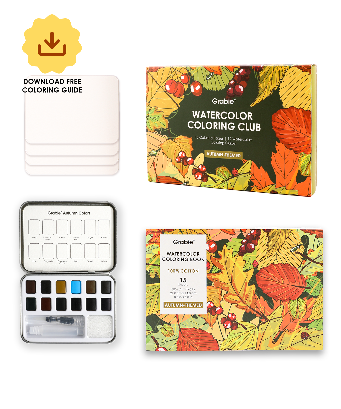 Watercolor Coloring Club Box - Autumn