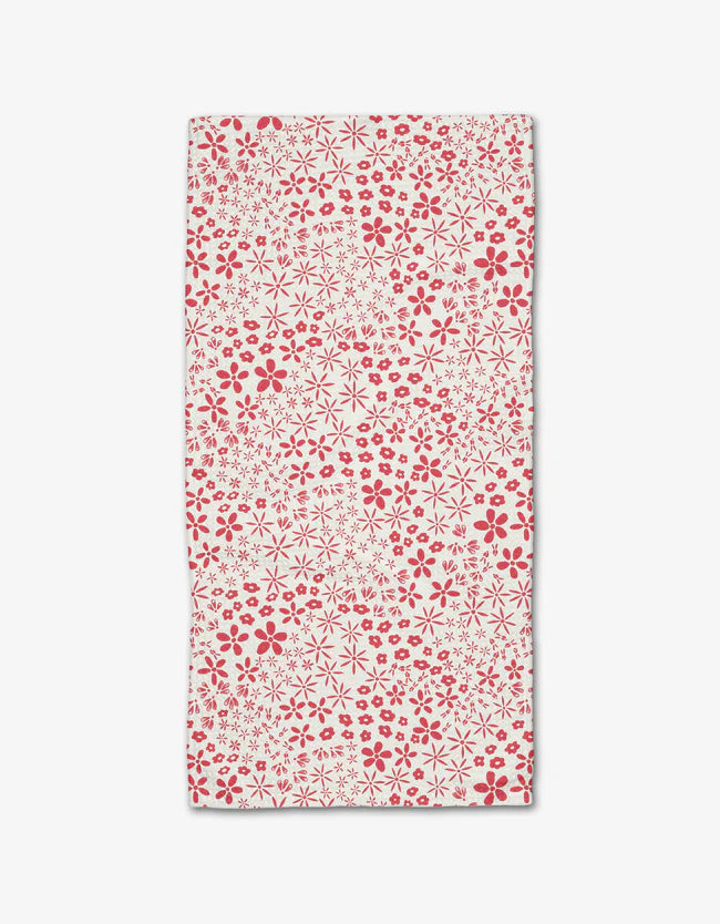 Red Fields of Flowers Bar Towel