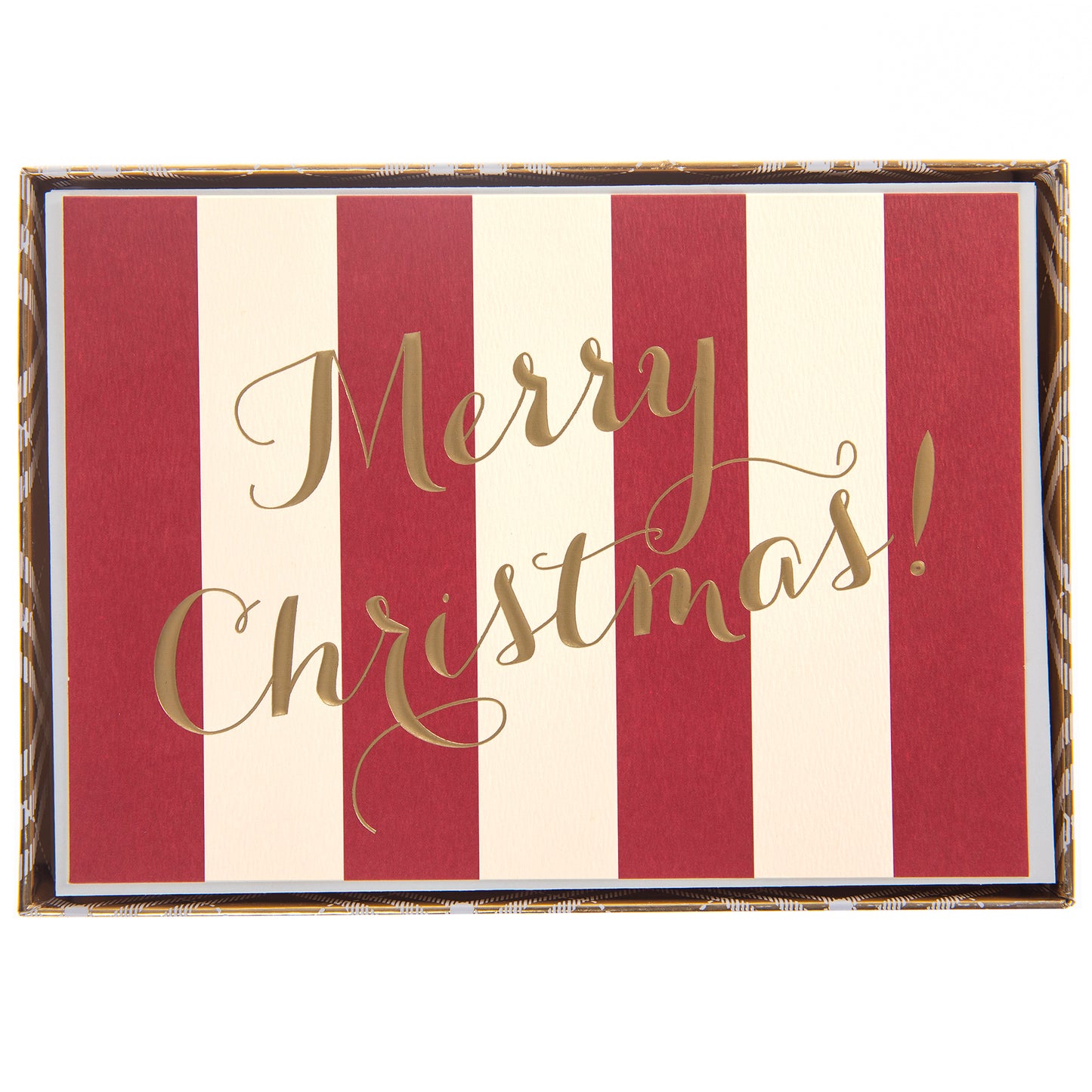 Holiday Boxed Cards - Merry Christmas Red Stripe