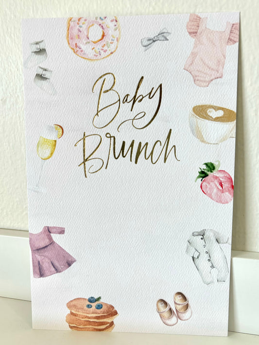 Baby Brunch Foil Pink Invitation - 10 CT