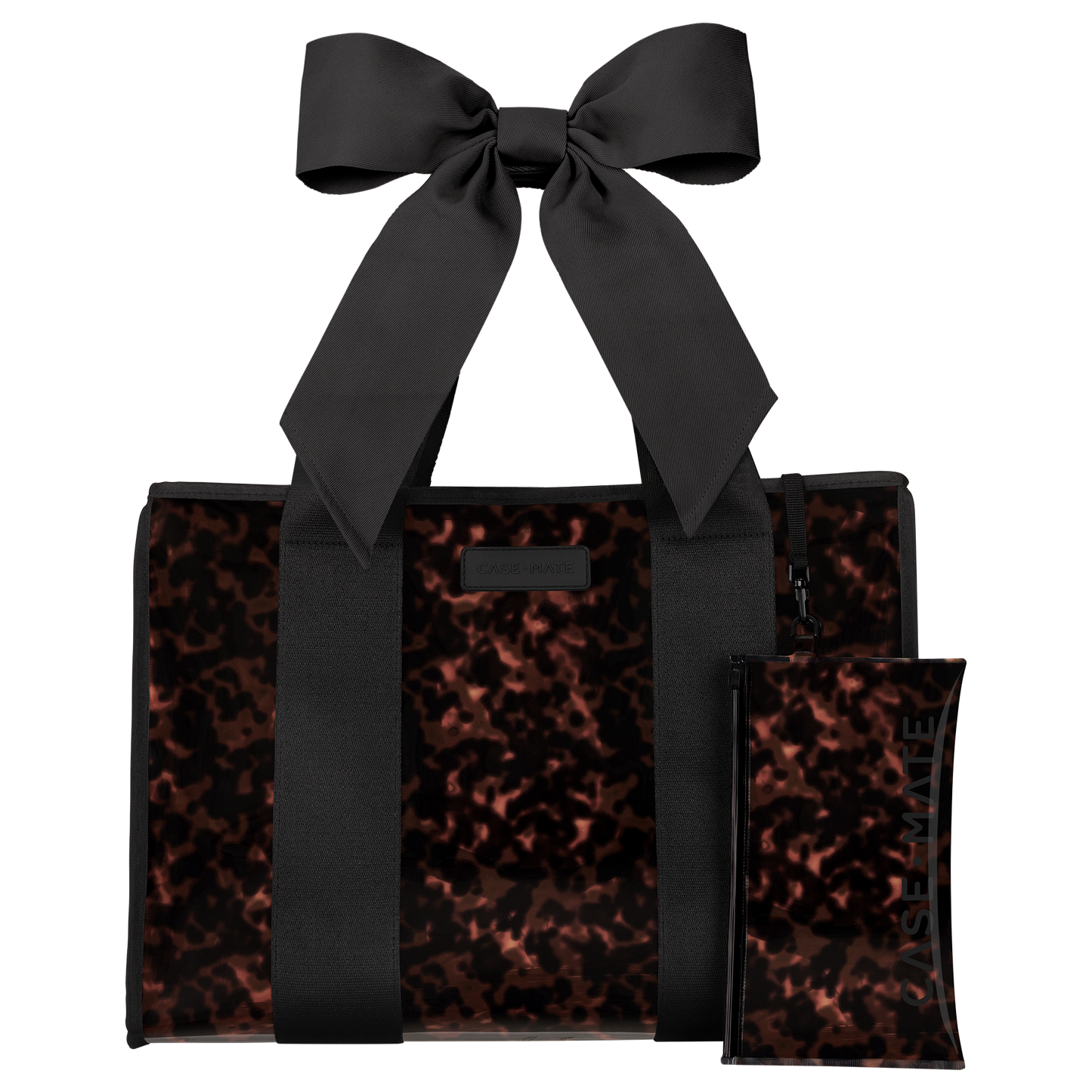 Jelly Tote with Phone Pouch - Tortoise Shell Bow
