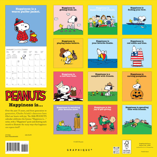 Wall Calendar - Peanuts: Happiness Is