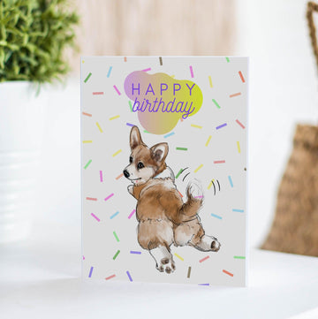 Dog Birthday Card | Corgi Wags