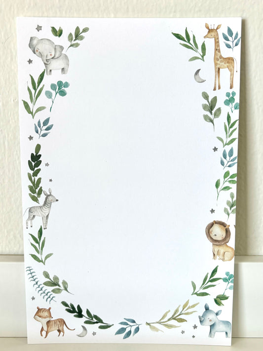 Zoo Wreath Invitation - Blue - 10 CT