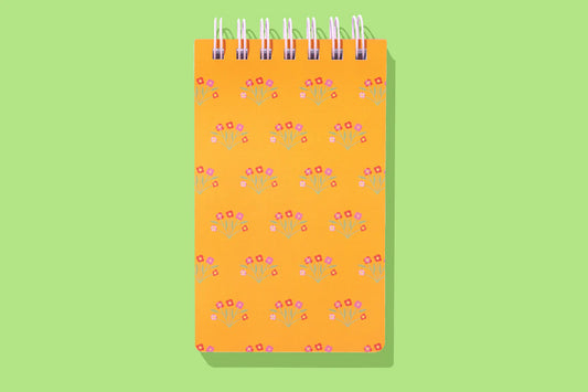 Orange Bouquets Spiral Top Notebook