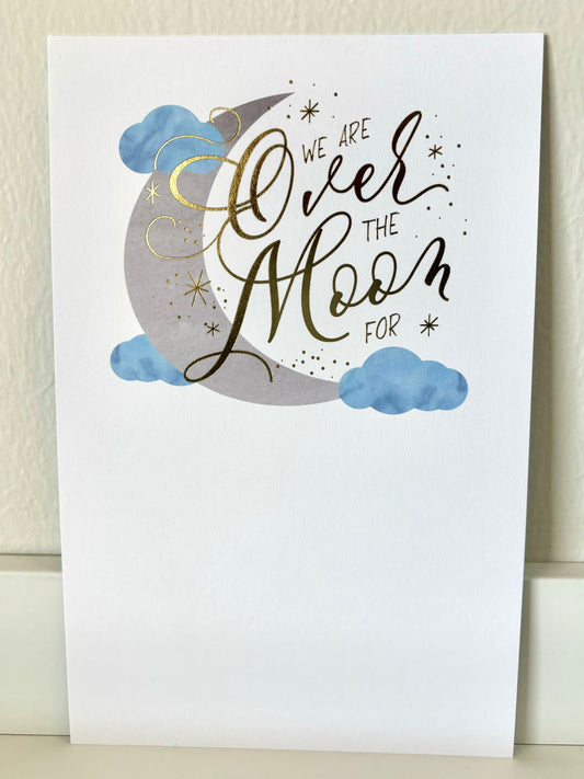 Over The Moon Foil Invitation - 10 CT
