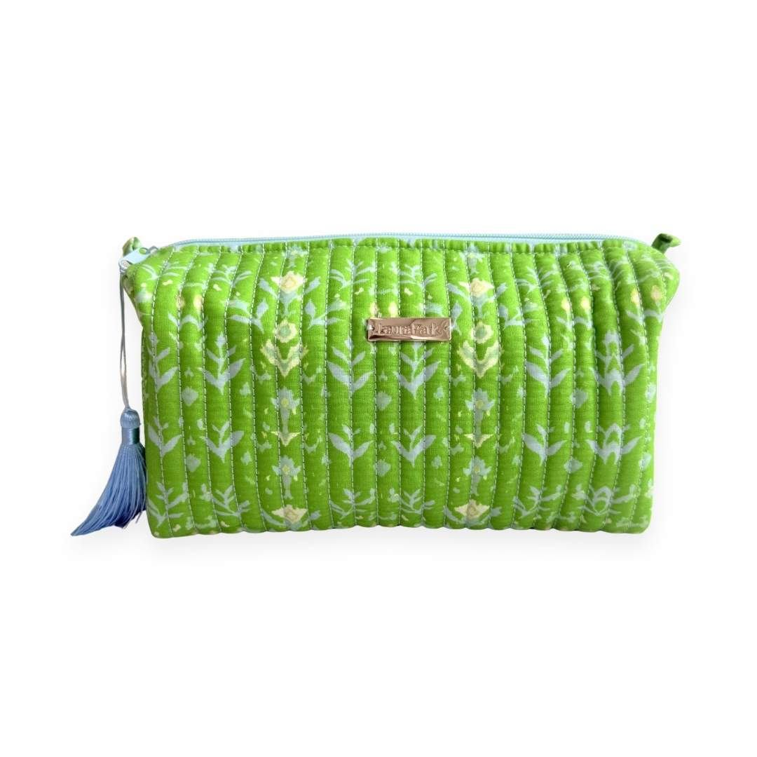 Large Cosmetic Bag - Petal Garden Green