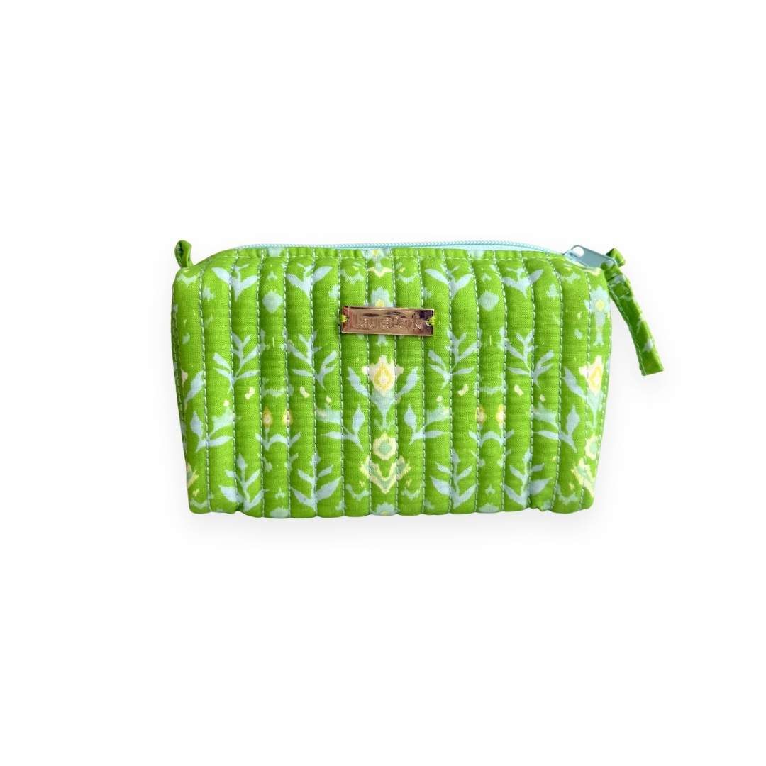 Small Cosmetic Bag - Petal Garden Green
