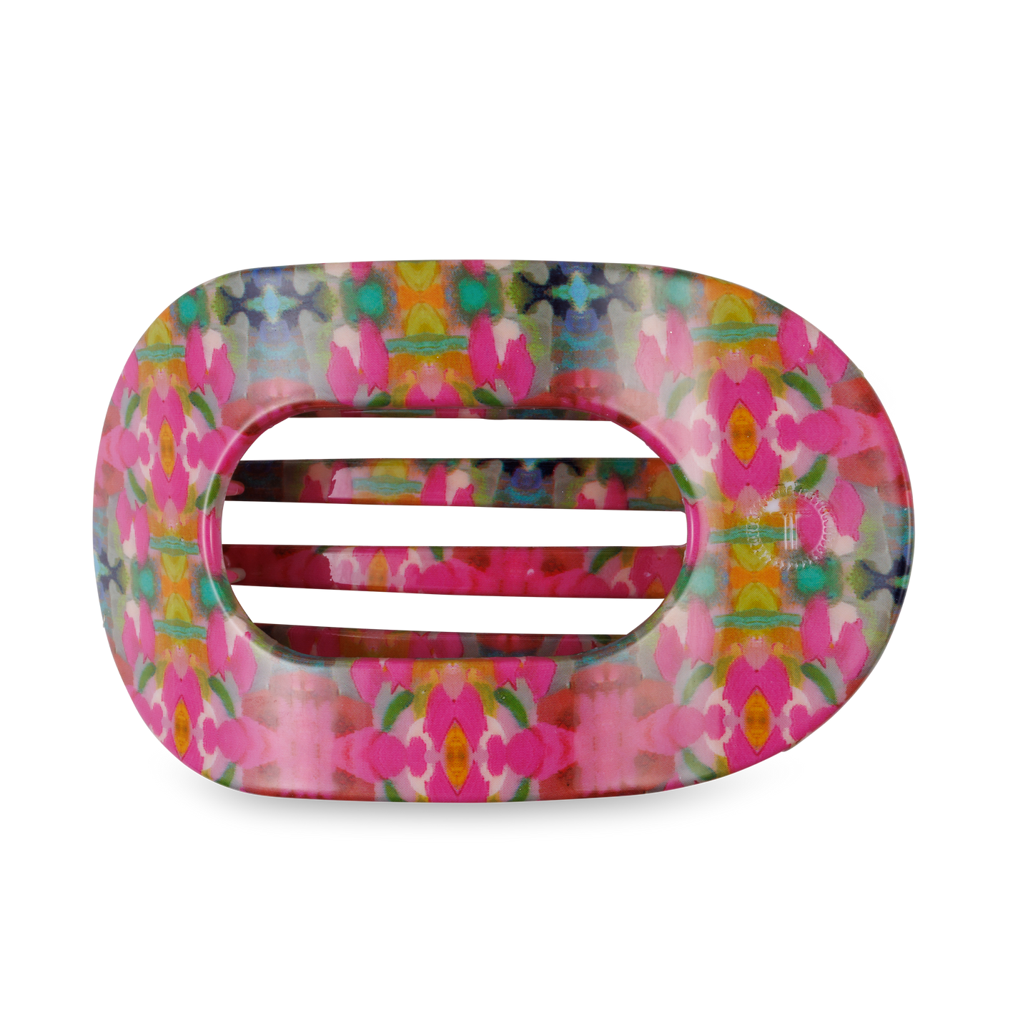 Flat Round Hair Clip - Large - Fuchsia Dream