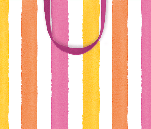 Large Gift Bag - Cafe Stripe Warm