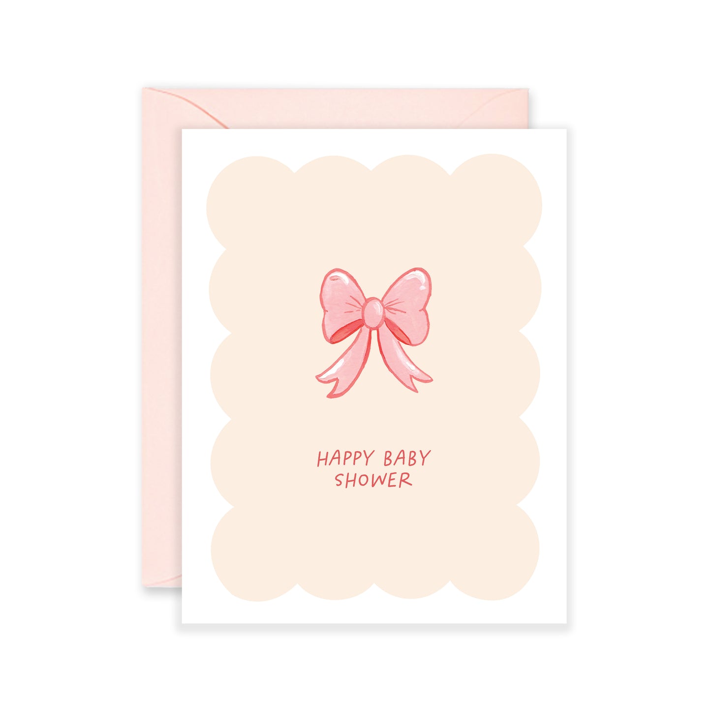Greeting Card - Baby Shower Bow Pink