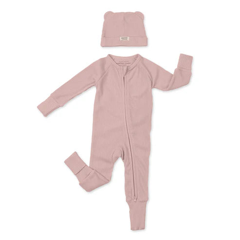 Zip Fit & Beanie Set 0-3 months - Orchid