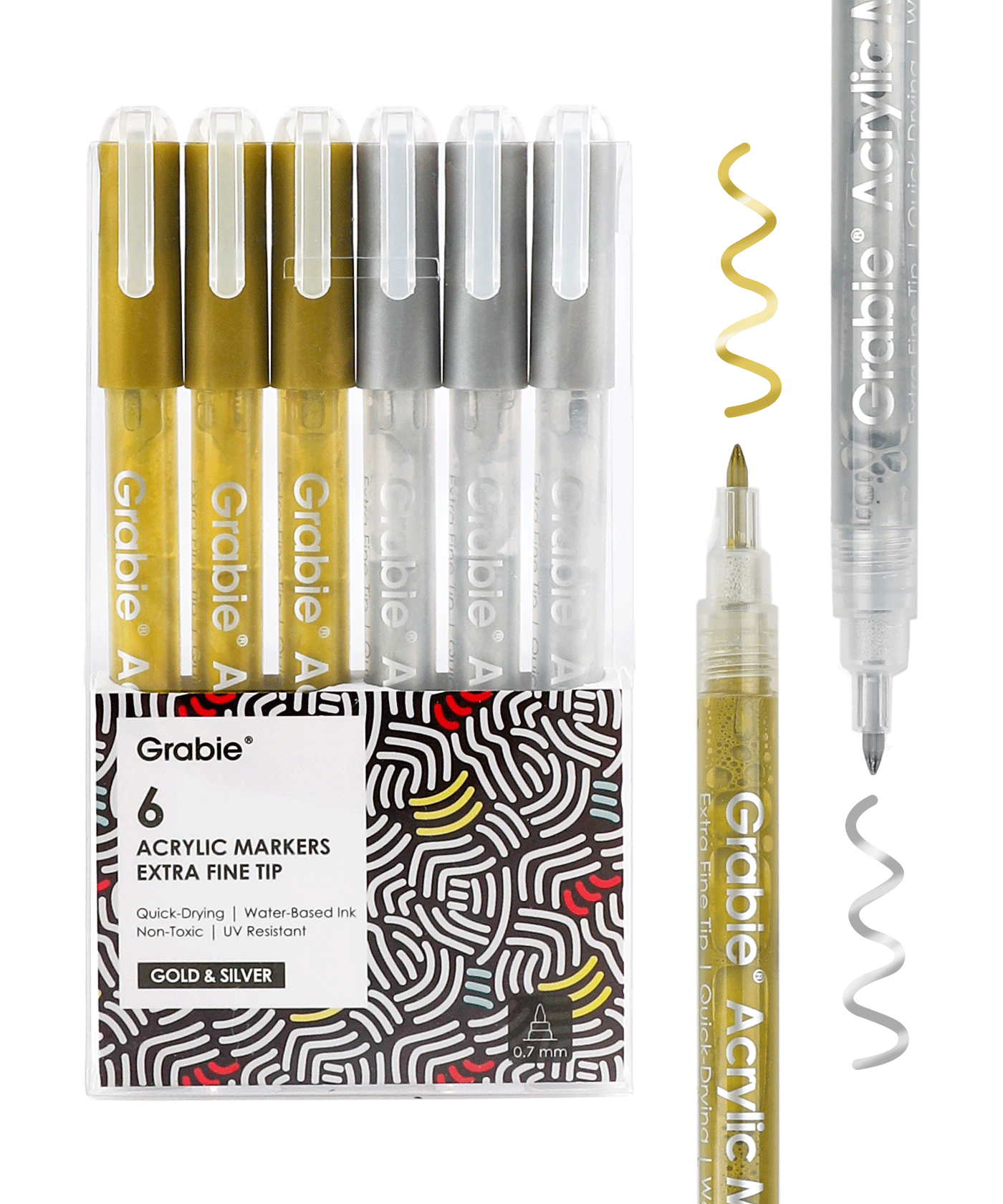 Gold & Silver Extra Fine Tip Acrylic Paint Markers