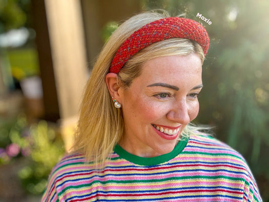 Tweed Headband - Moxie Red