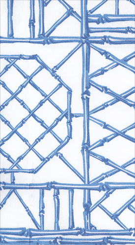 Guest Towel - Bamboo Screen China Blue