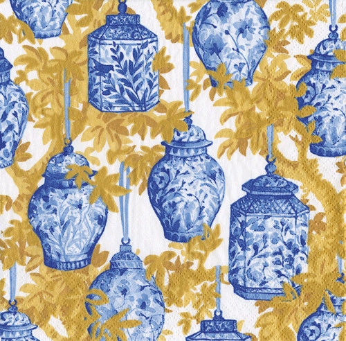 Cocktail Napkins - Ginger Jars Blue/White
