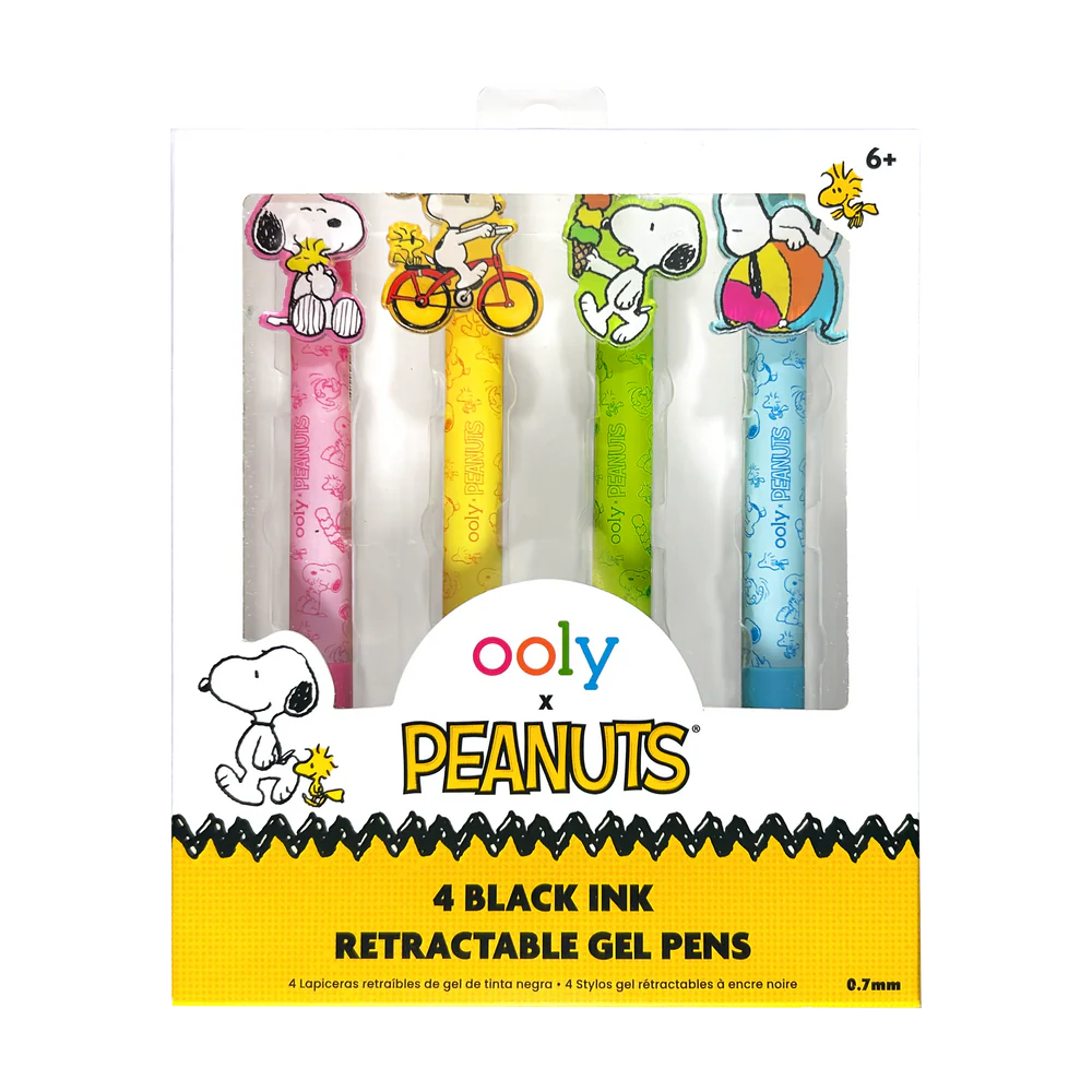 OOLY x Peanuts Black Ink Retractable Gel Pens