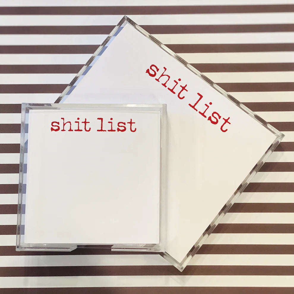 Small Square Notepad - Red Shit List