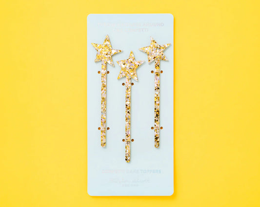 Pearl Confetti Cake Topper - Set of 3 Stars