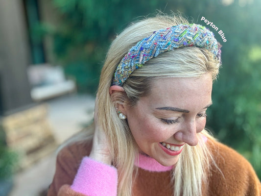 Tweed Headband - Peyton Blue