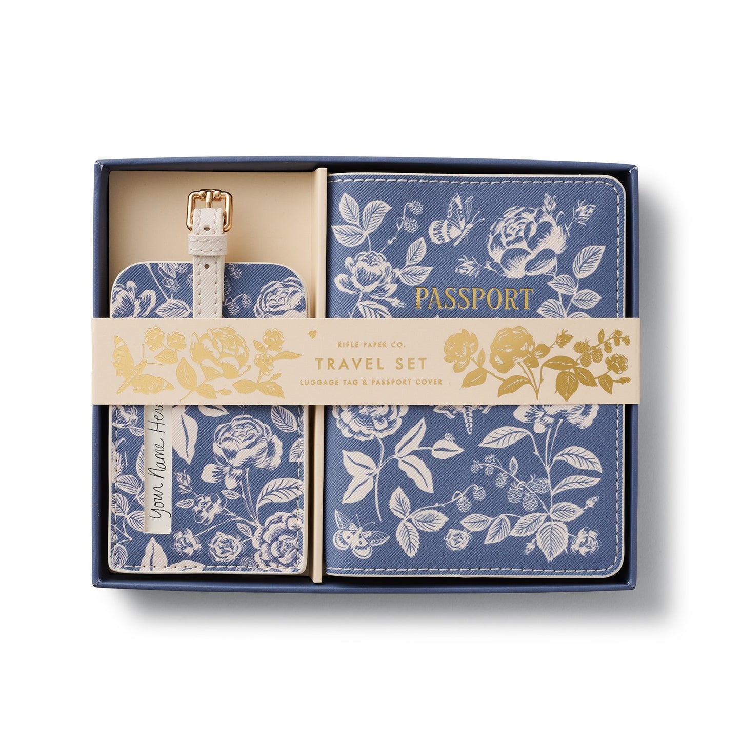 Passport & Luggage Tag Set - English Rose