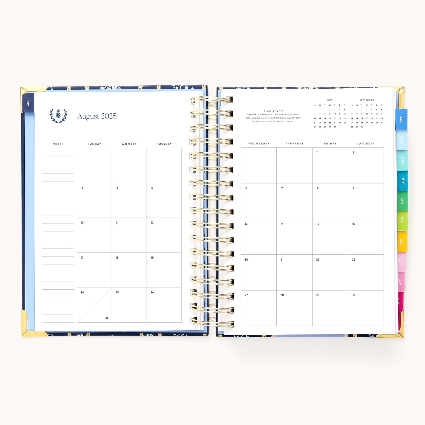 2025-2026 Spiral Daily Simplified Planner - Poppy