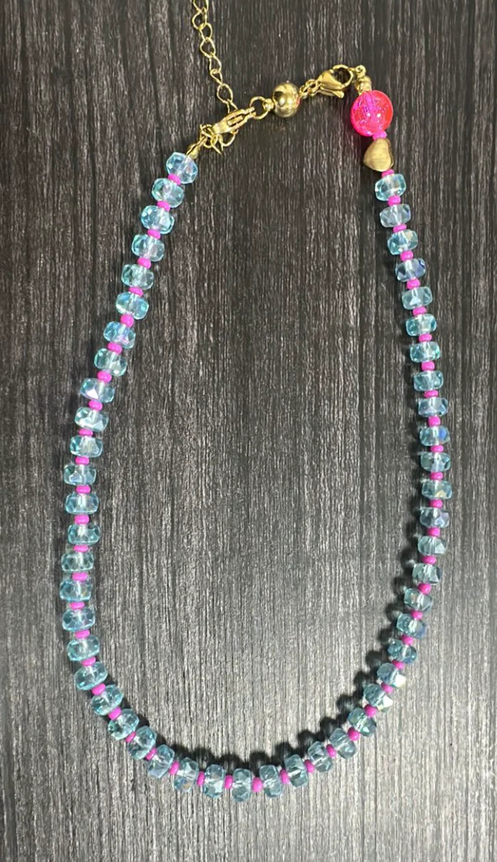 Necklace - Gigi Pink and Blue
