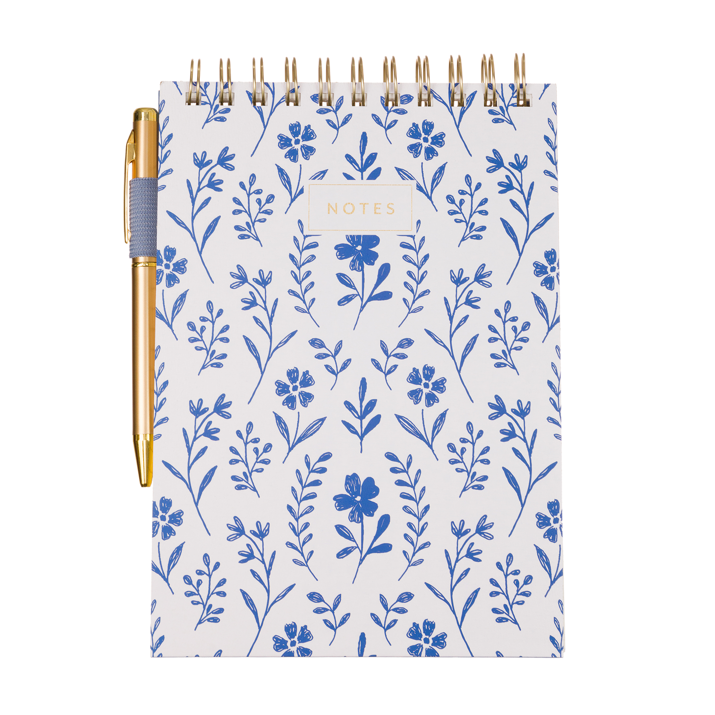 Steno Pad with Pen - Blue Floral