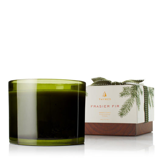3-Wick Green Glass Candle - Frasier Fir