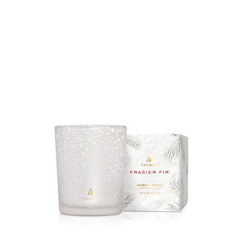 Votive Flocked Candle - Frasier Fir