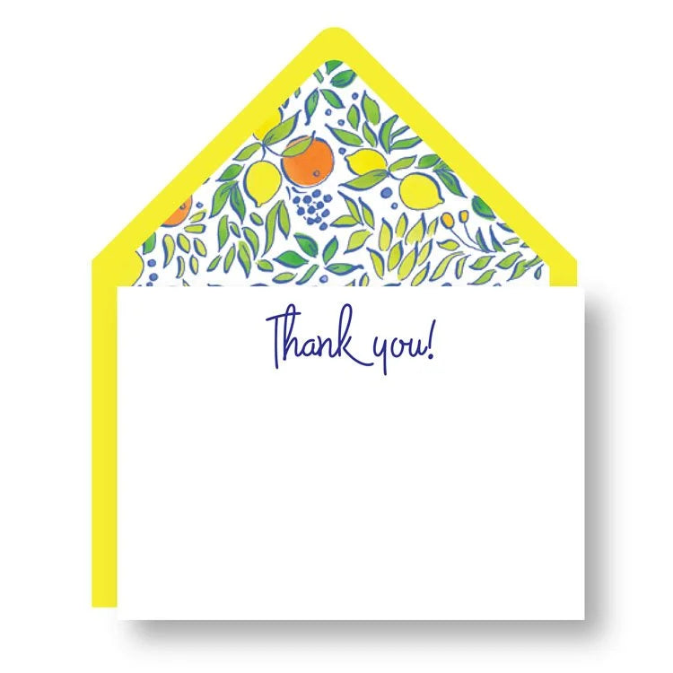 Letterpress Boxed Notes - Yellow Thank You