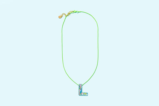 Colorful Confetti Initial Necklace - L