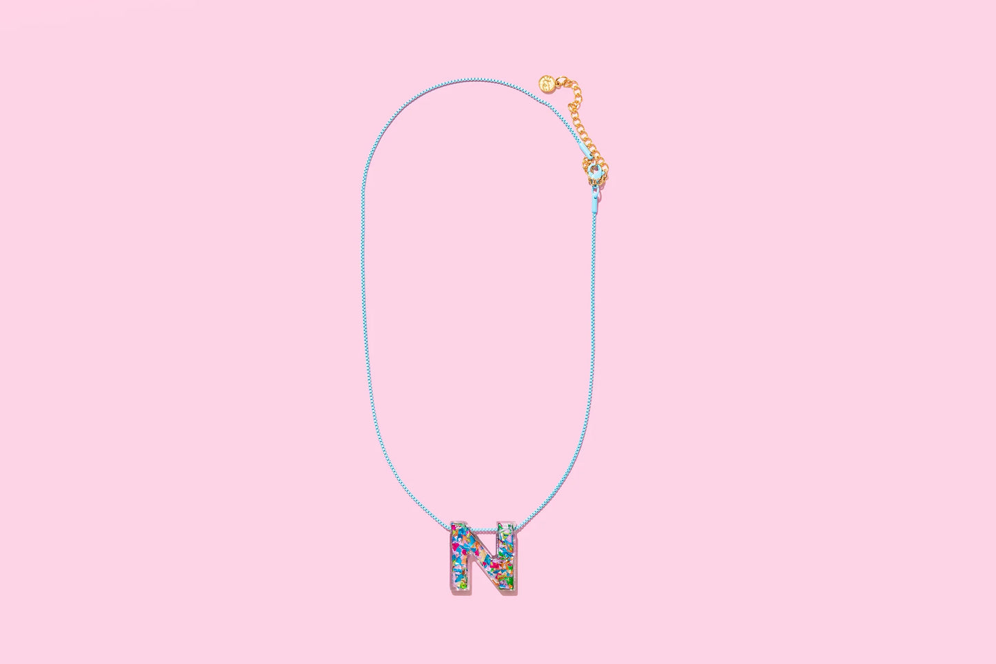 Colorful Confetti Initial Necklace - N