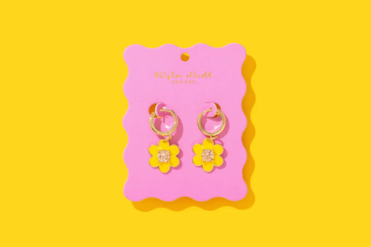 Huggie Earrings - Lucy Yellow