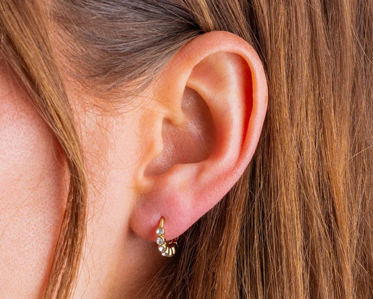 Huggie Earrings - Blaire Bezel