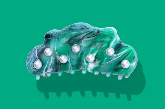 Claw Clip - Turquoise + Pearl