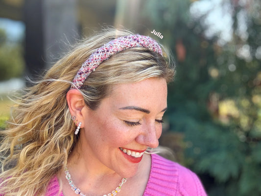 Tweed Headband Thin - Julia Pink