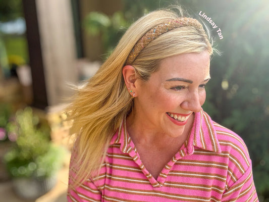 Tweed Headband Thin - Lindsay Tan