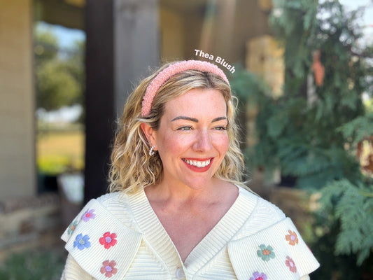 Tweed Headband Thin - Thea Blush